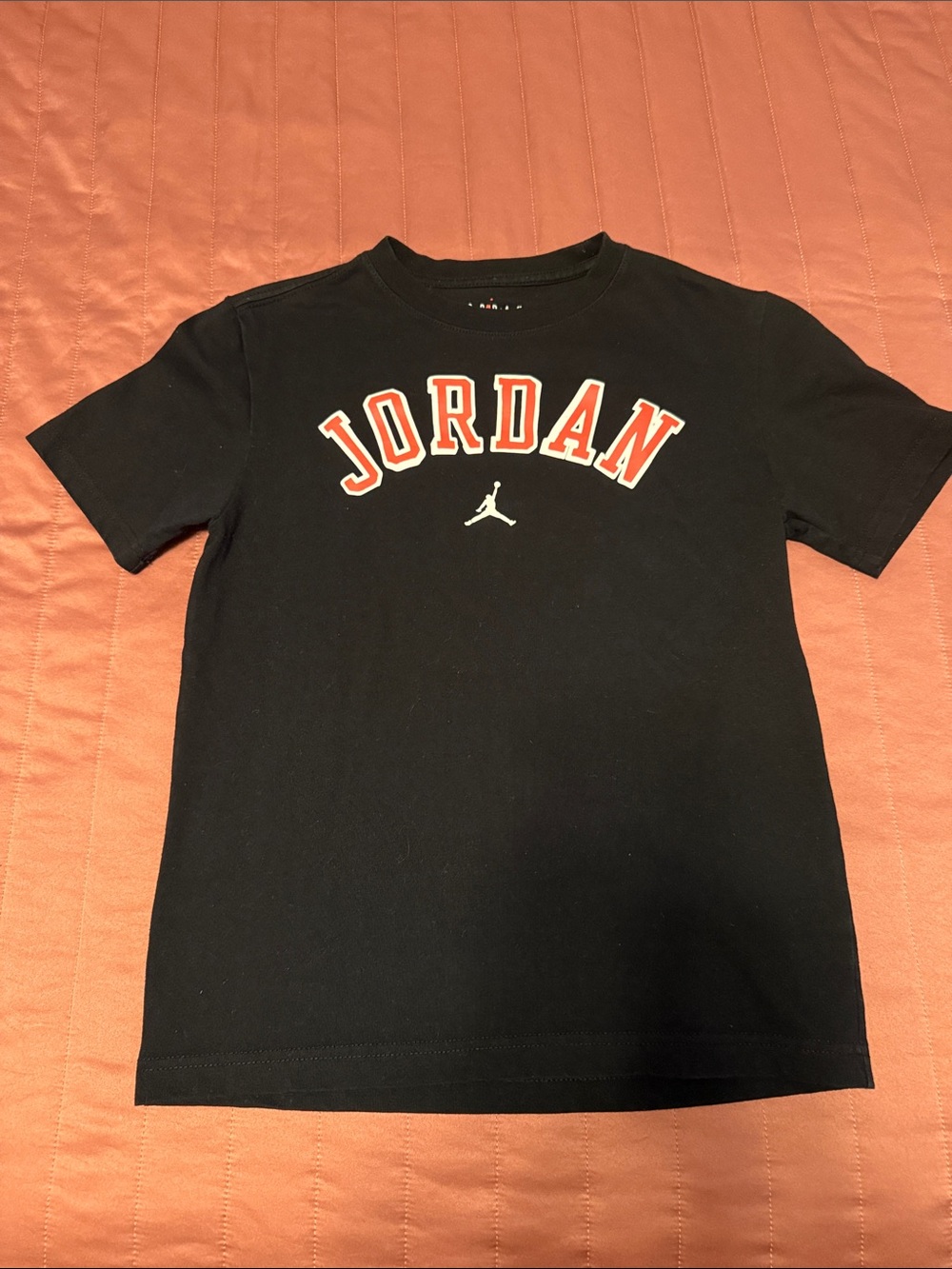 Jordan Black Tee with Red and White Logo